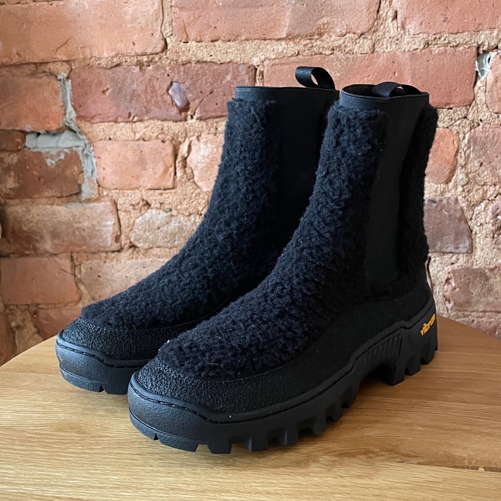 A.P.C. Black Shearling Ankle Boots